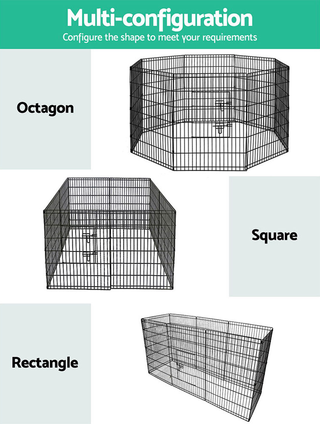 24" 8 Panel Pet Dog Playpen Puppy Exercise Cage Enclosure Fence Play Pen