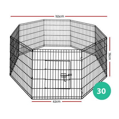 30" 8 Panel Pet Dog Playpen Puppy Exercise Cage Enclosure Fence Play Pen